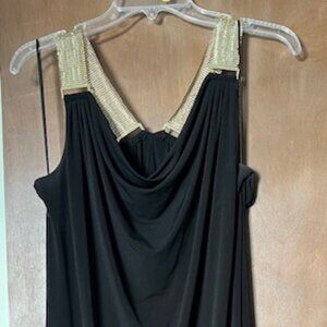 Michael Kors Black Cocktail Dress with Gold Sequin Straps